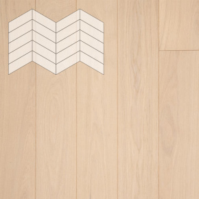 Паркет Елка Французская Lab Arte Chevron Дуб Рустик Лана лак 400/337х110х14/3/60° в интерьере