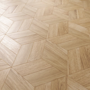 Модульный паркет инженерный Lab Arte Шереметьевская звезда Дуб Натур лак 318,7*276*14/3мм в интерьере