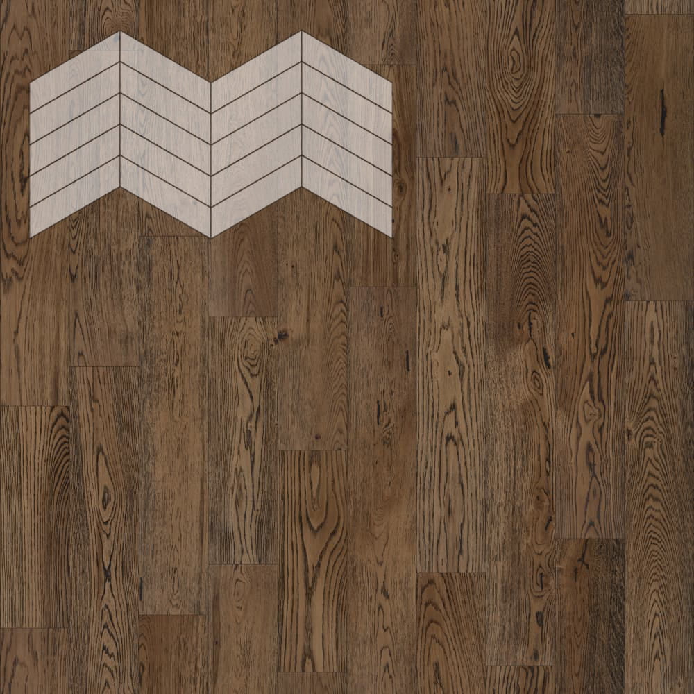 Паркет Елка Французская Lab Arte Chevron Дуб Селект Затертый лак 400/328х125х14/3/60°