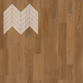 Паркет Елка Французская Lab Arte Chevron Дуб Натур Гридж лак 600/475х125х14/3/45° в интерьере
